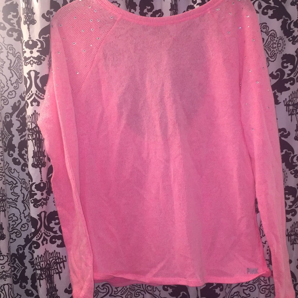 Hot pink rhinestone pullover